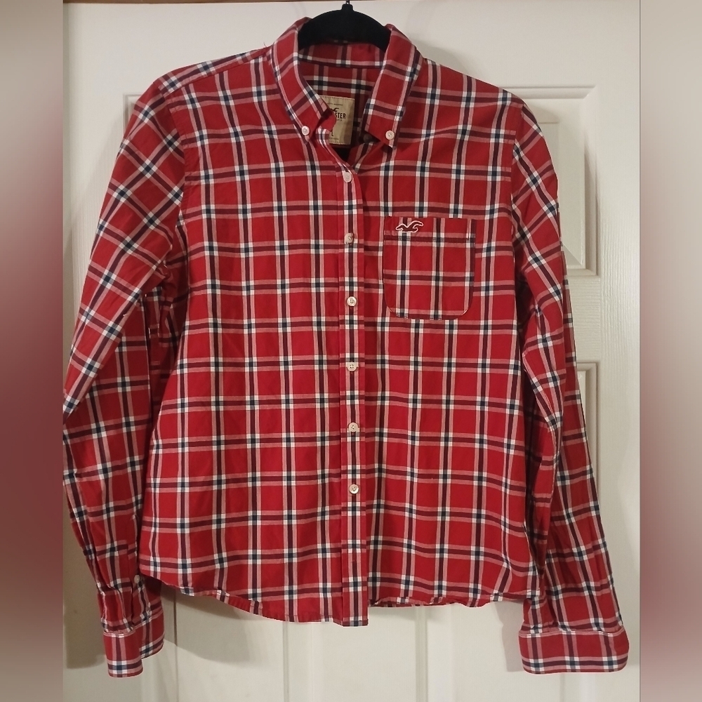 Hollister Youth Long Sleeve Button-down Casual Shirt Size L